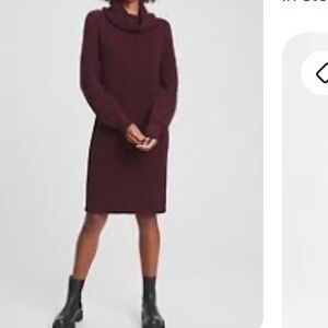 Banana Republic Women's Deep Burgundy cow-Neck sweater dress